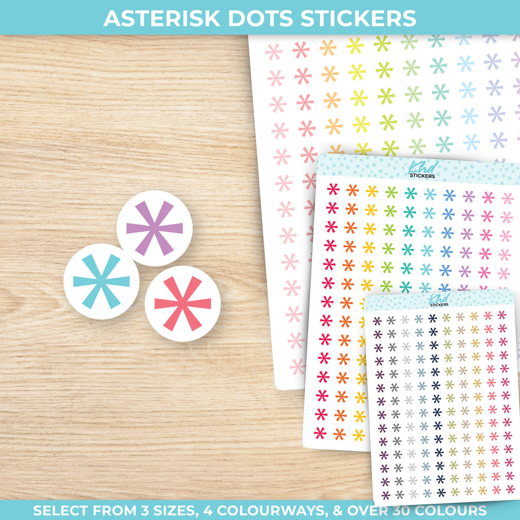 Asterisk Dot Stickers Small