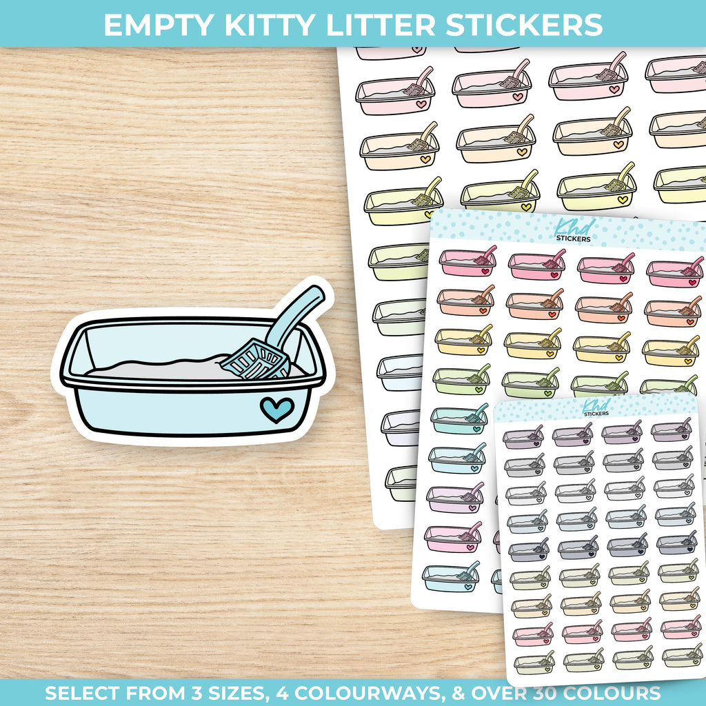 Empty Kitty Litter Stickers Small