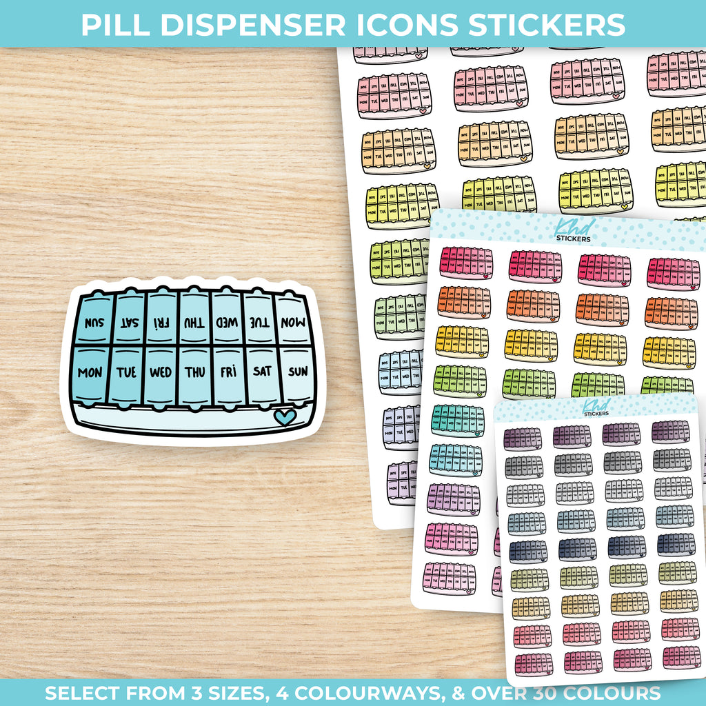 Tablet / Pill Dispenser Icon Stickers Small