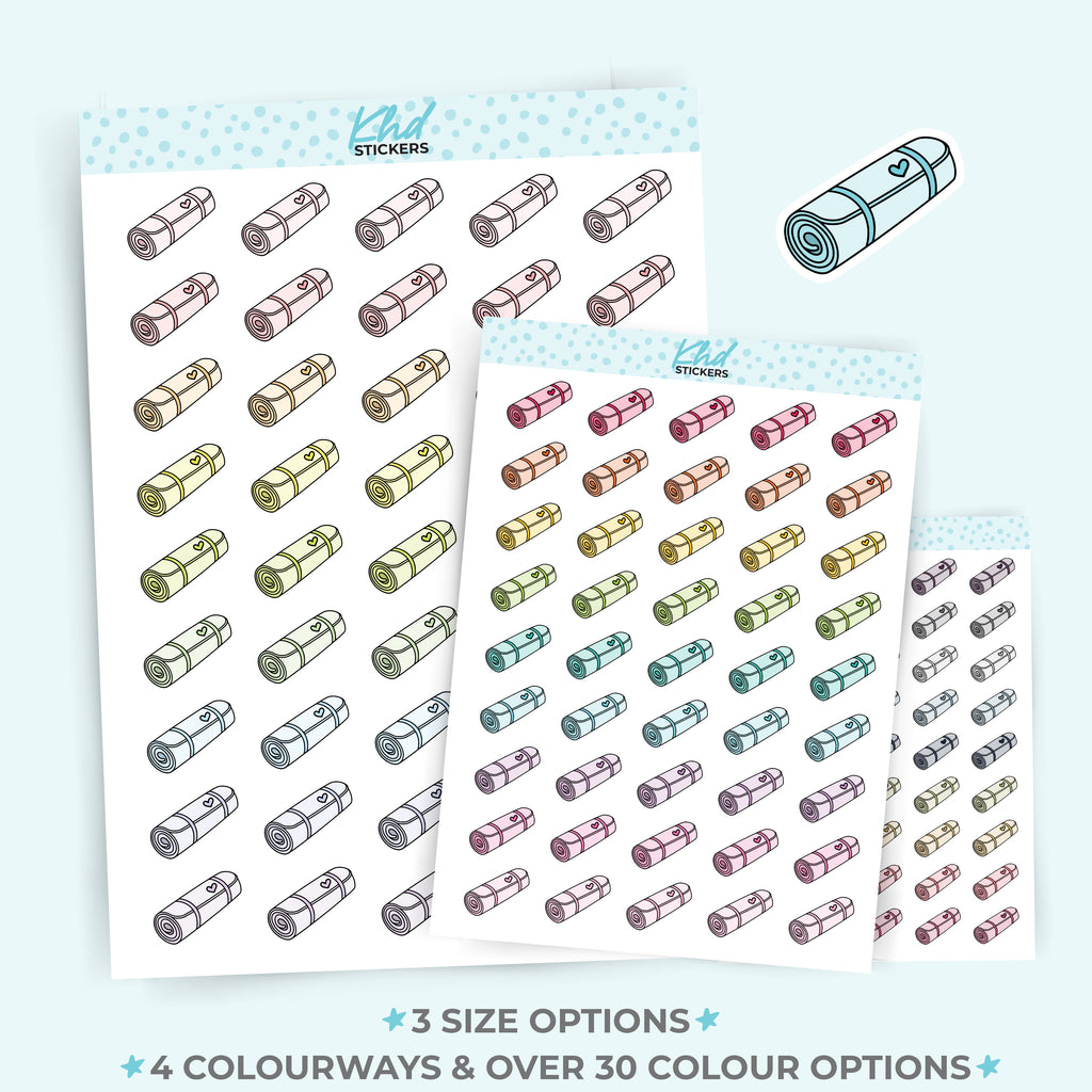 Yoga Mats Icons Planner Stickers Small