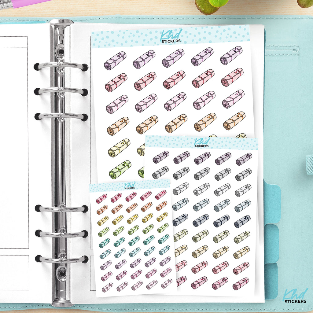 Yoga Mats Icons Planner Stickers Small