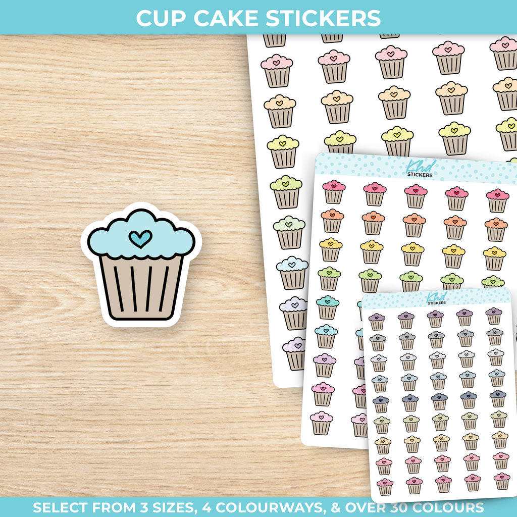 Cup Cake Stickers Small