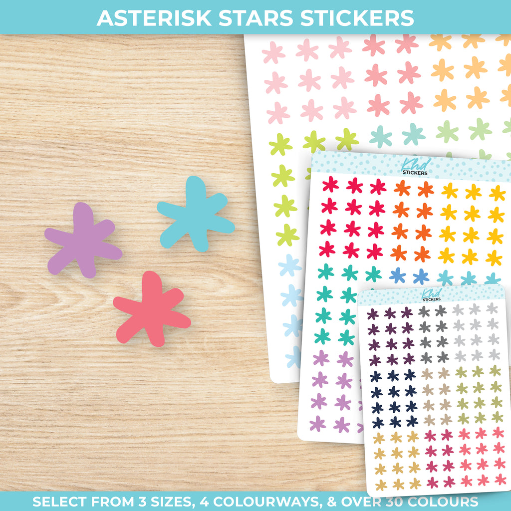 Asterisk Stars Stickers Small