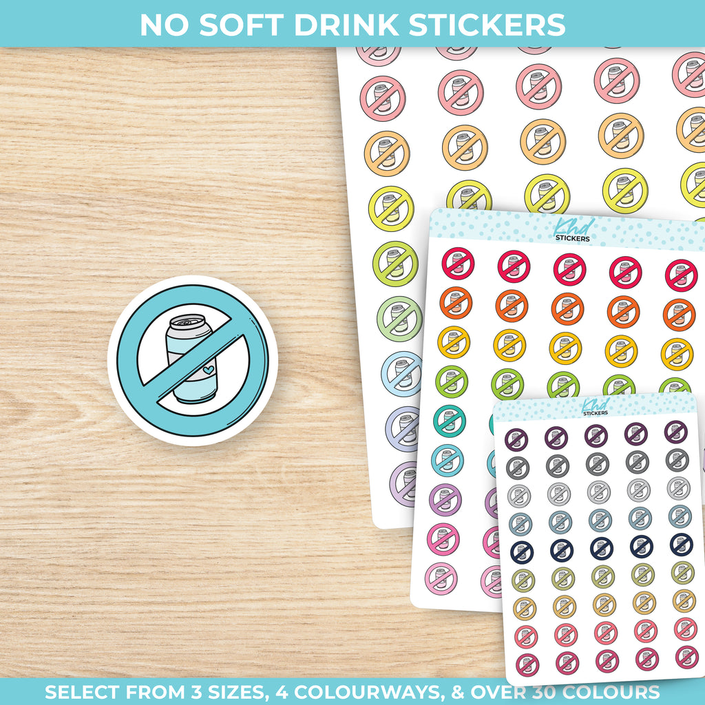 No Soft Drink Stickers / No Soda Stickers Small