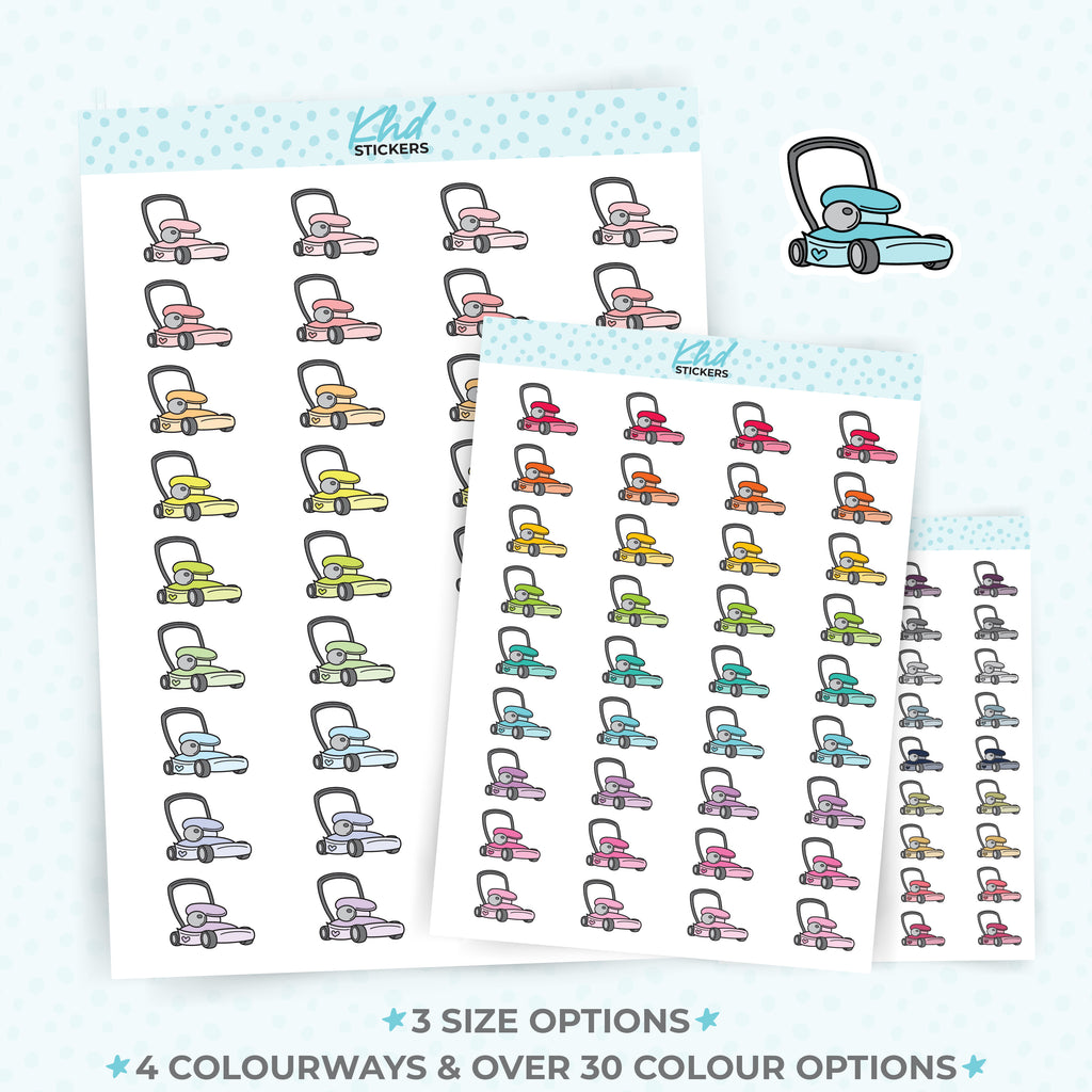 Cute Lawn Mower Icon Stickers Small