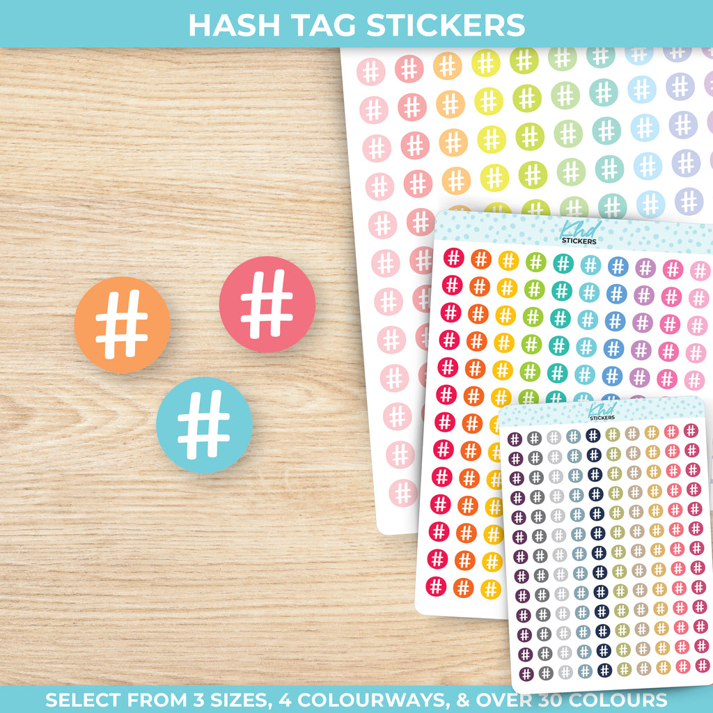 Hash Tag Stickers Small