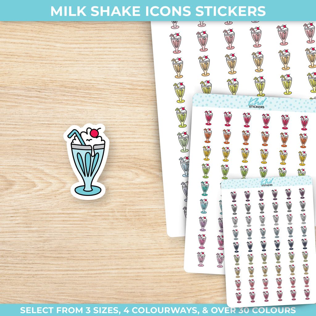 Milk Shake Icon Stickers - Small