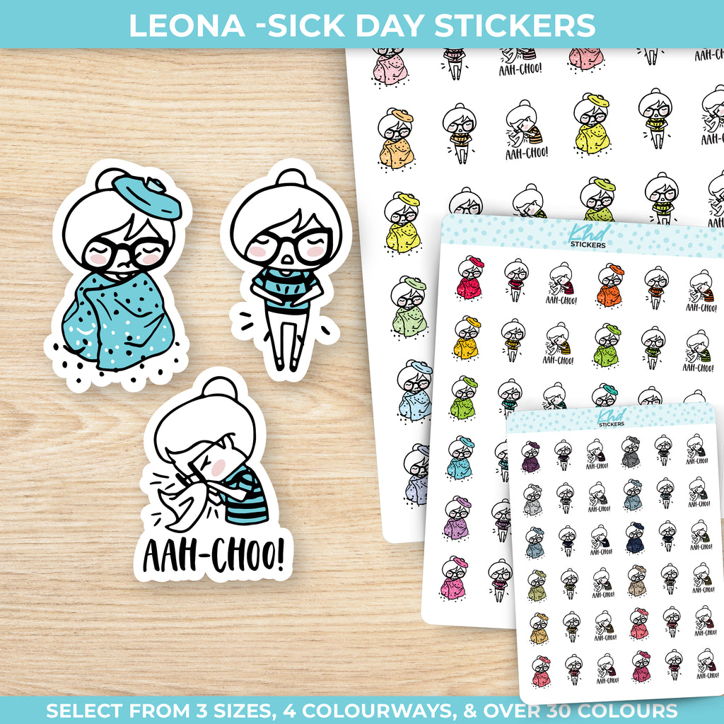 Planner Girl Stickers Sick Day Stickers Small