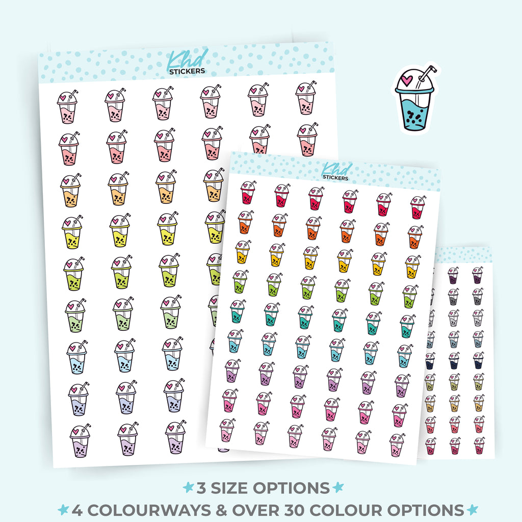 Bubble Tea Icon Stickers Small