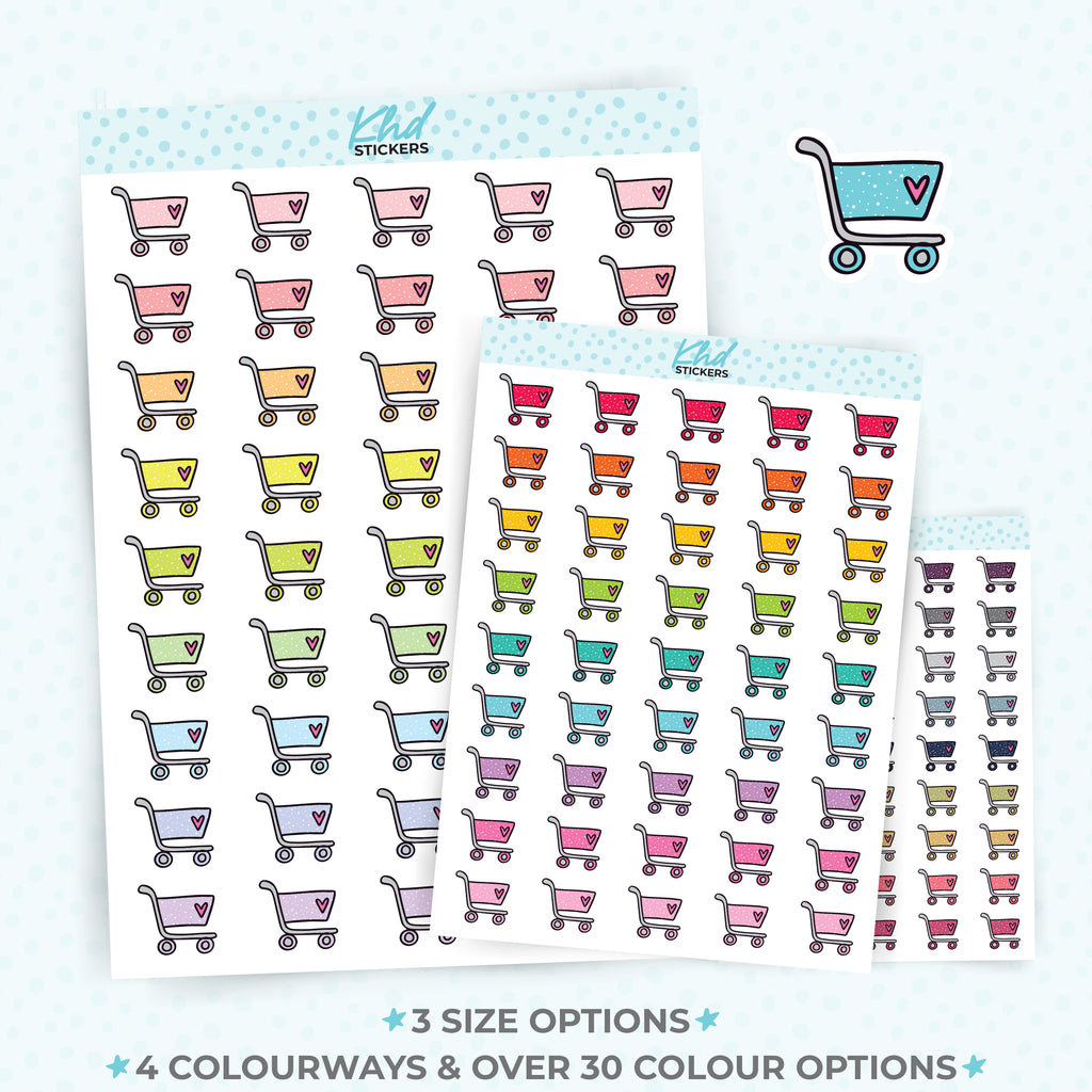 Shopping Trolley Icons Stickers Small