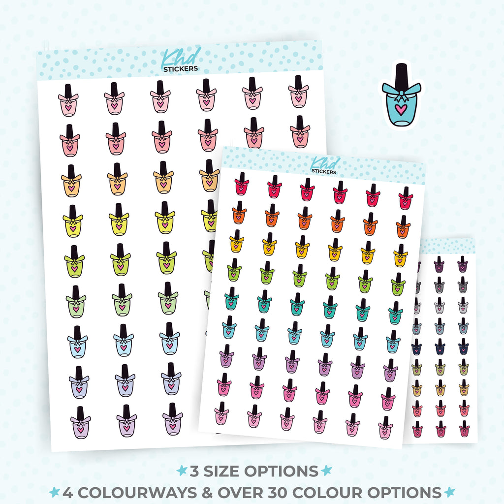 Manicure Pedicure Nail Polish Icon Stickers Small