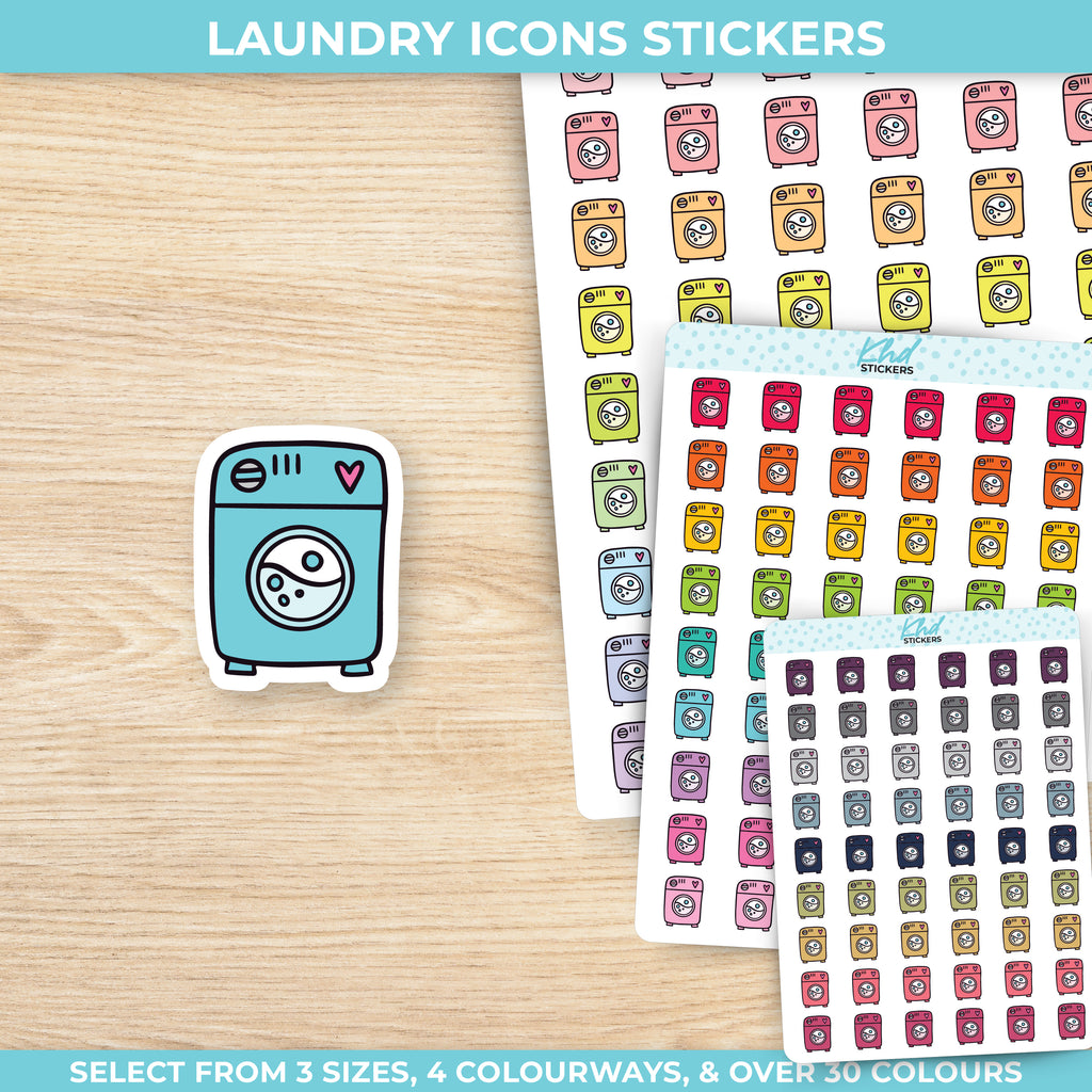 Laundry Icon Stickers - Planner Stickers - Removable Small