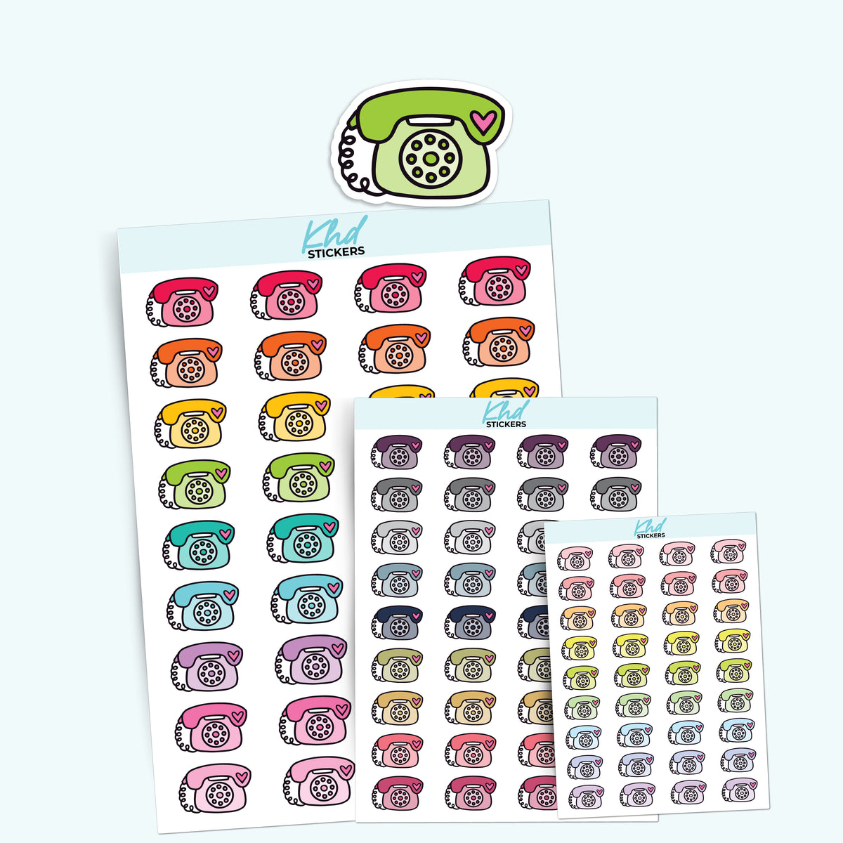 Telephone Icon Stickers - Planner Stickers - Removable – KHDStickers