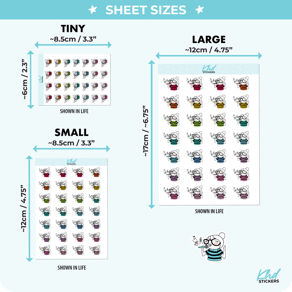 Singing Planner Girl Leona Planner Stickers Small