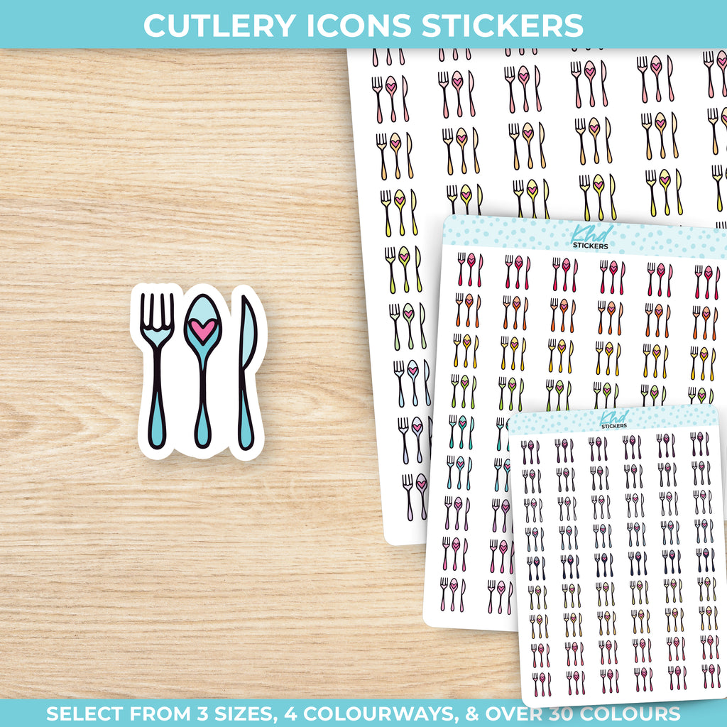 Cutlery Icon Stickers Small