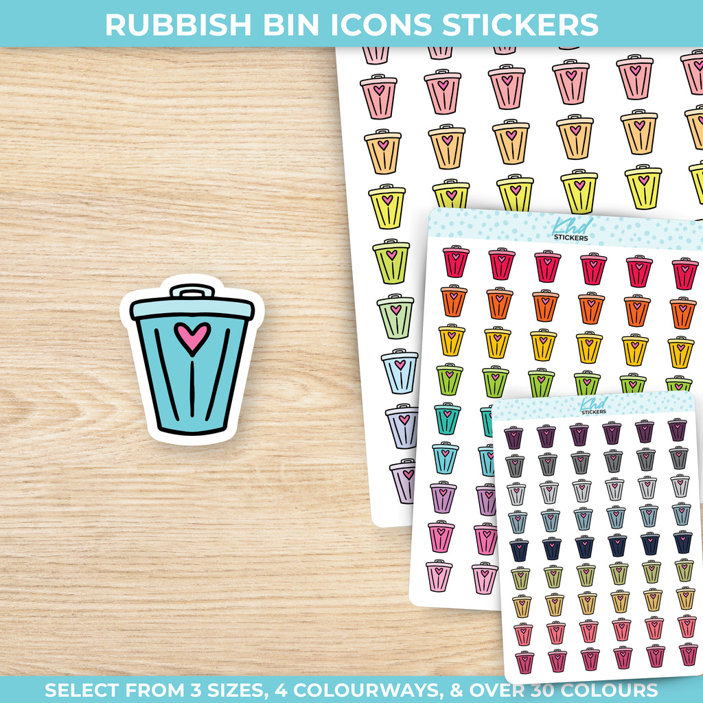 Rubbish Bin Icon Stickers Small