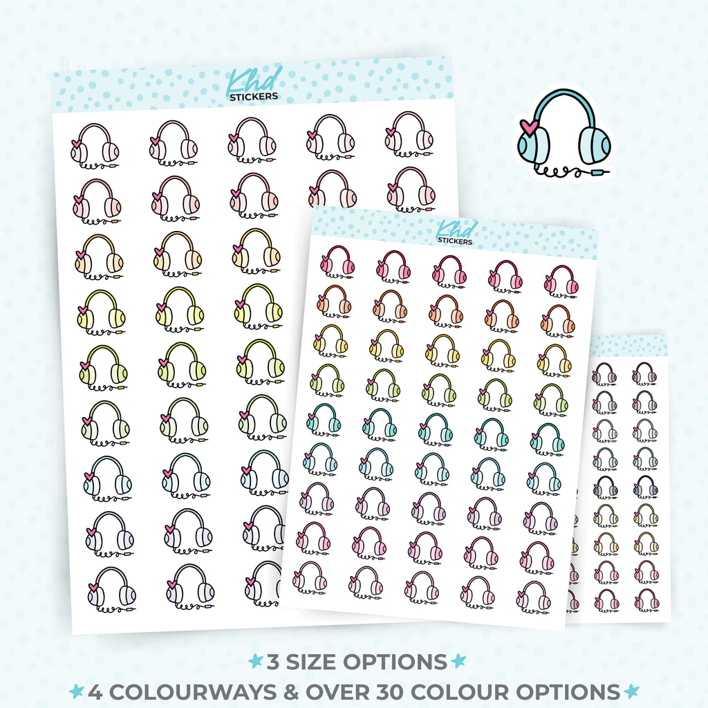 Headphone Icon Stickers Small