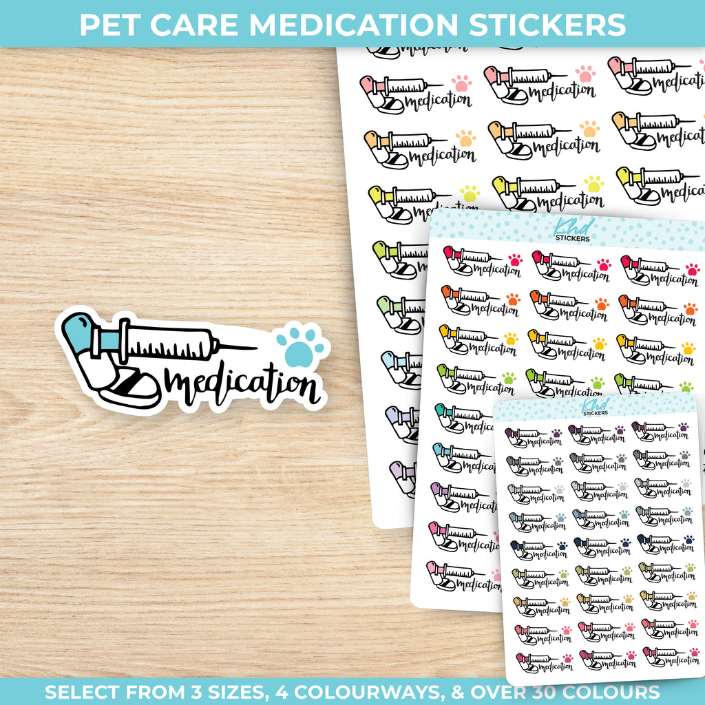 Pet Care Medication Stickers Small