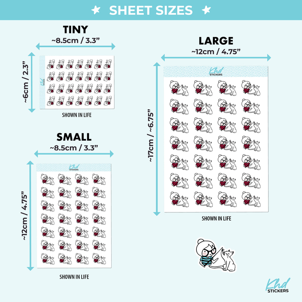 Planner Girl with Cat Planner Stickers Small