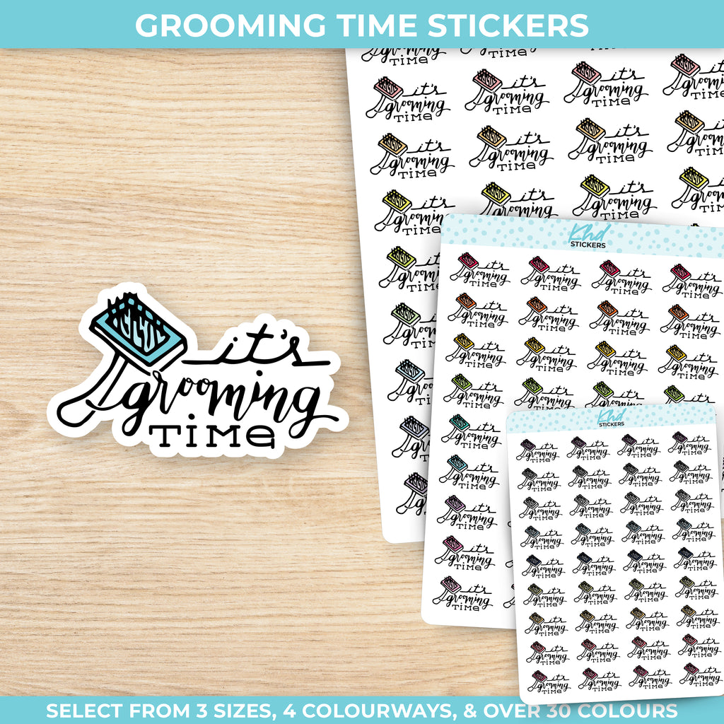 Grooming Time Stickers Small