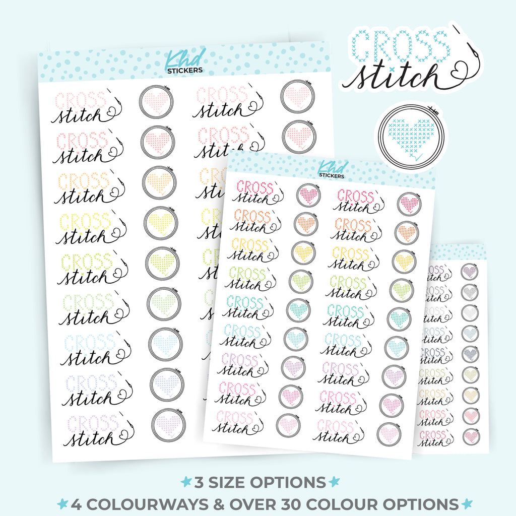 Cross Stitch Embroidery Planner Stickers Small