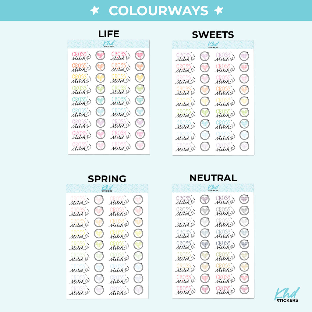 Cross Stitch Embroidery Planner Stickers Small