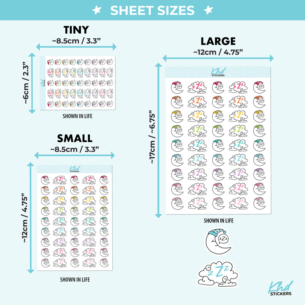 Sleep Time Planner Stickers Small