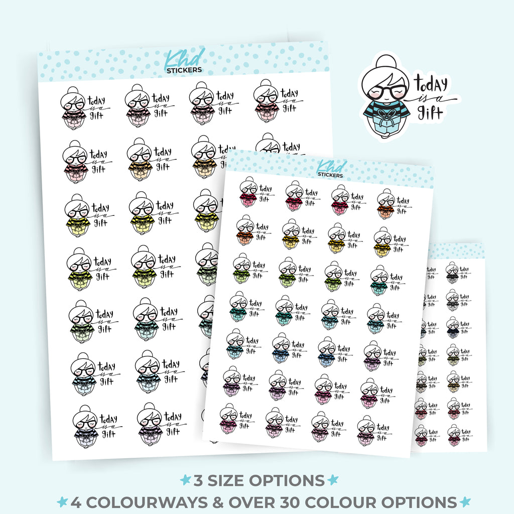 Today Is A Gift motivational Planner Stickers Small