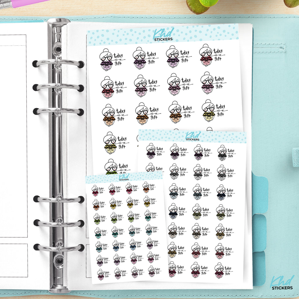 Today Is A Gift motivational Planner Stickers Small