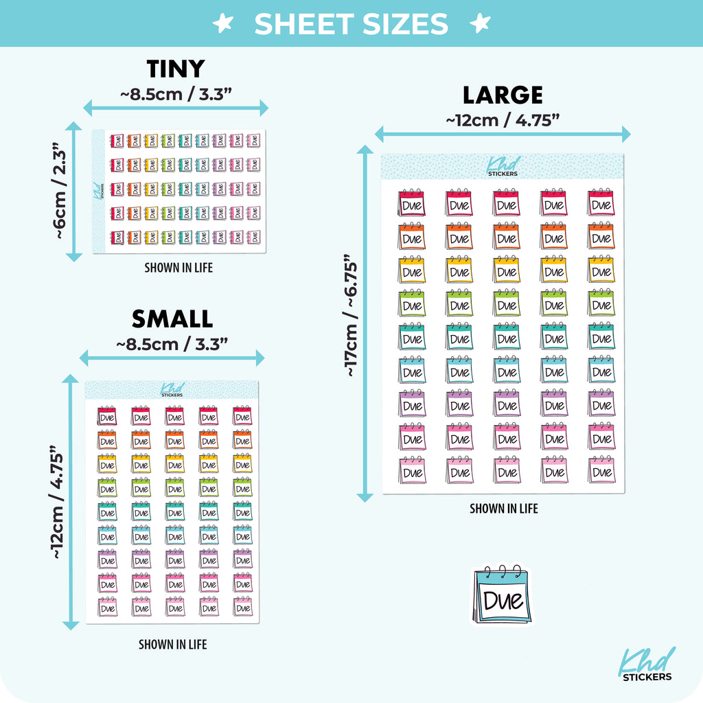 Due Planner Stickers Small