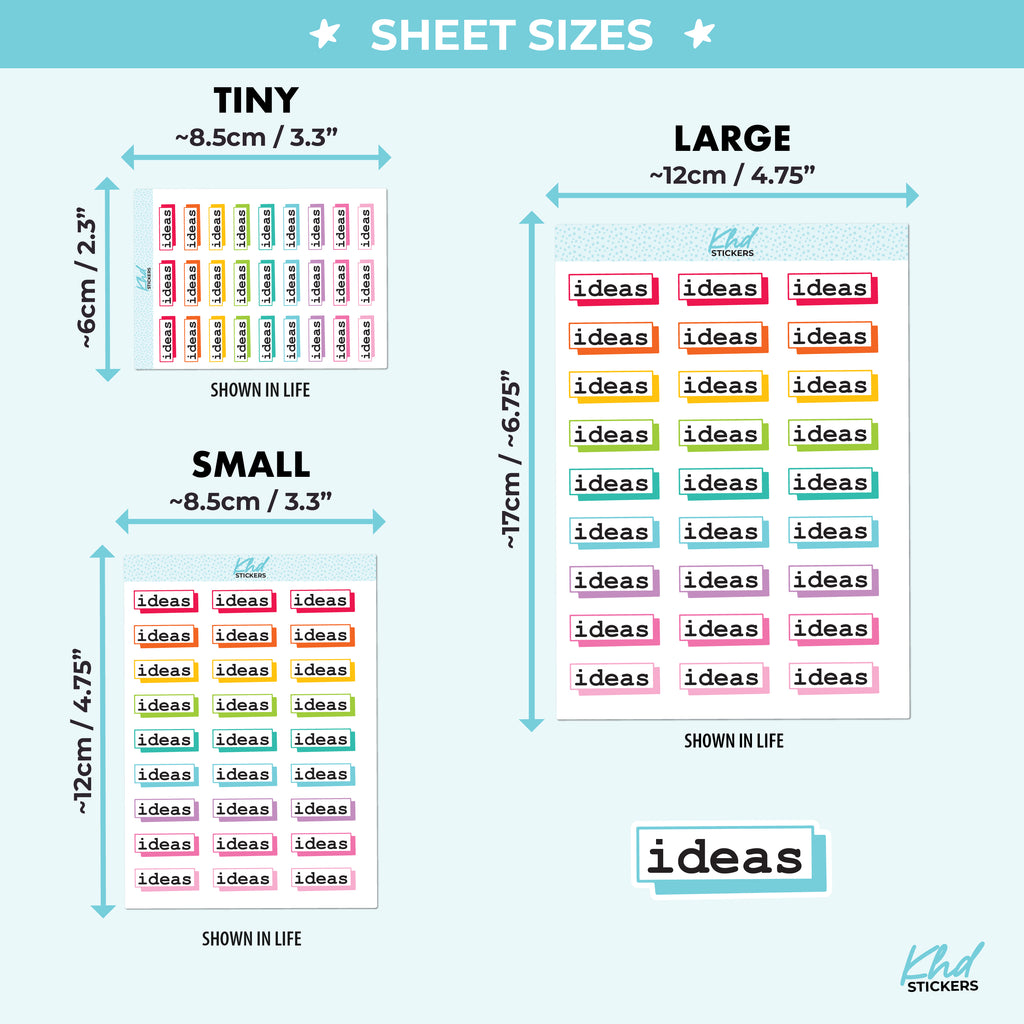 Ideas Planner Stickers Small