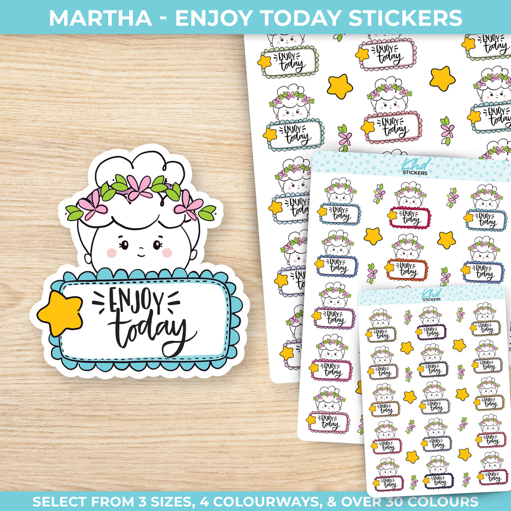 Enjoy Today Planner Stickers with Planner Girl Martha Small