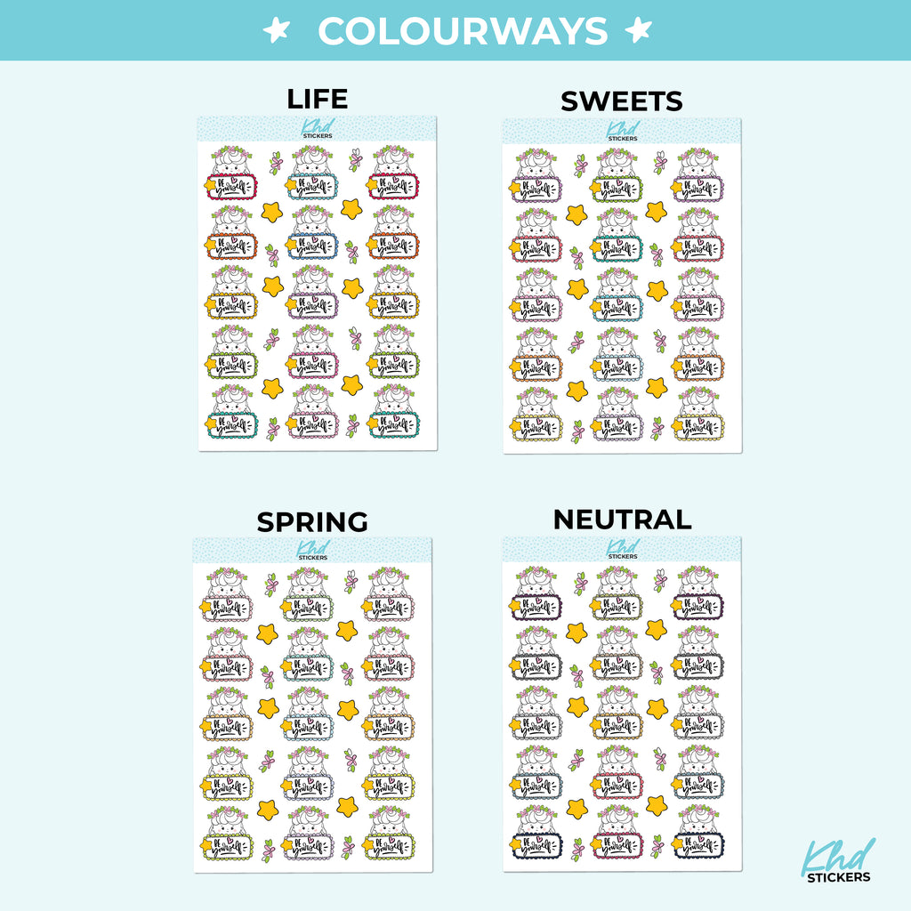 Be Yourself Planner Stickers with Planner Girl Martha Small