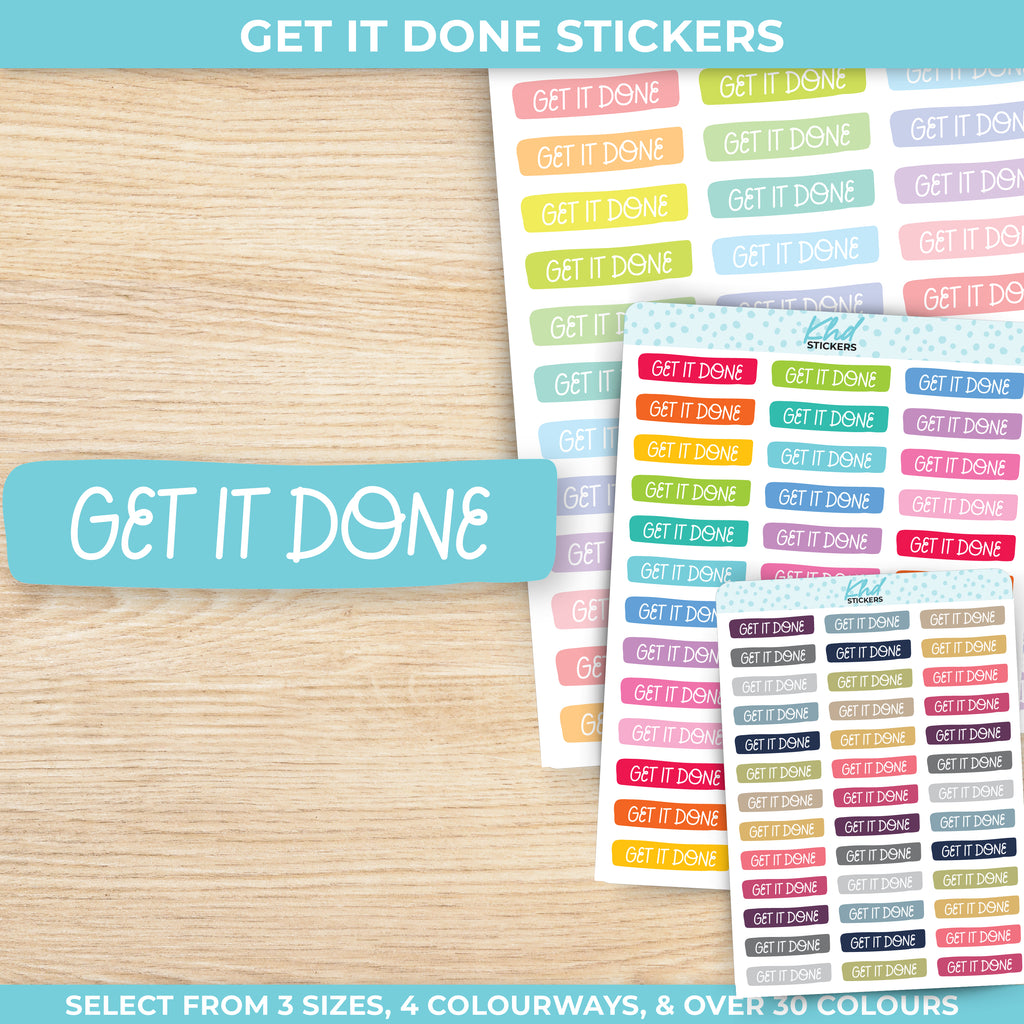 Get It Done Banner Stickers Small