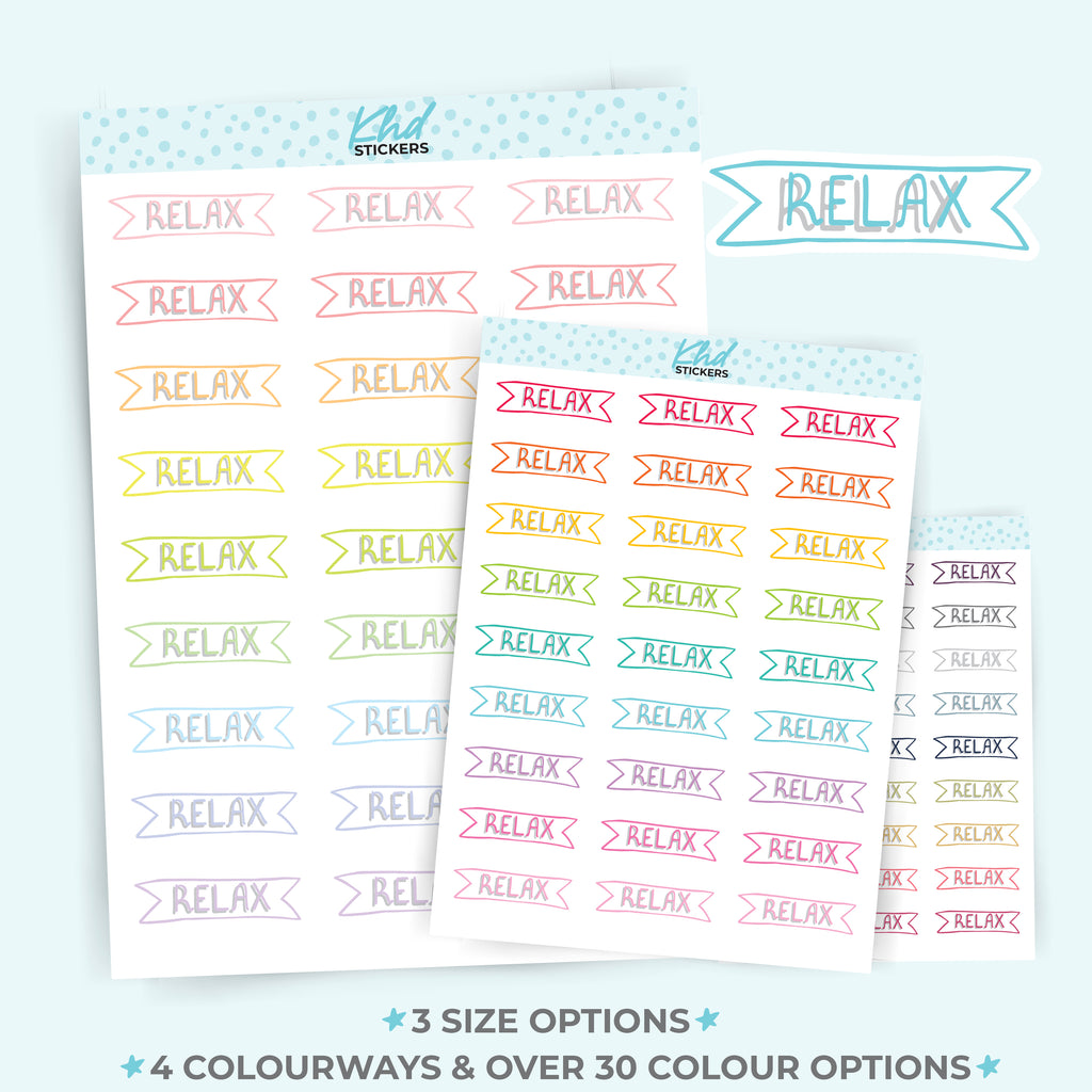 Relax Banner Stickers Small