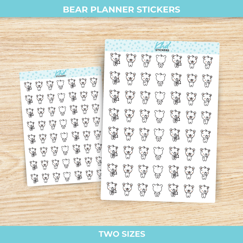 Cute Decorative Bear Stickers Small