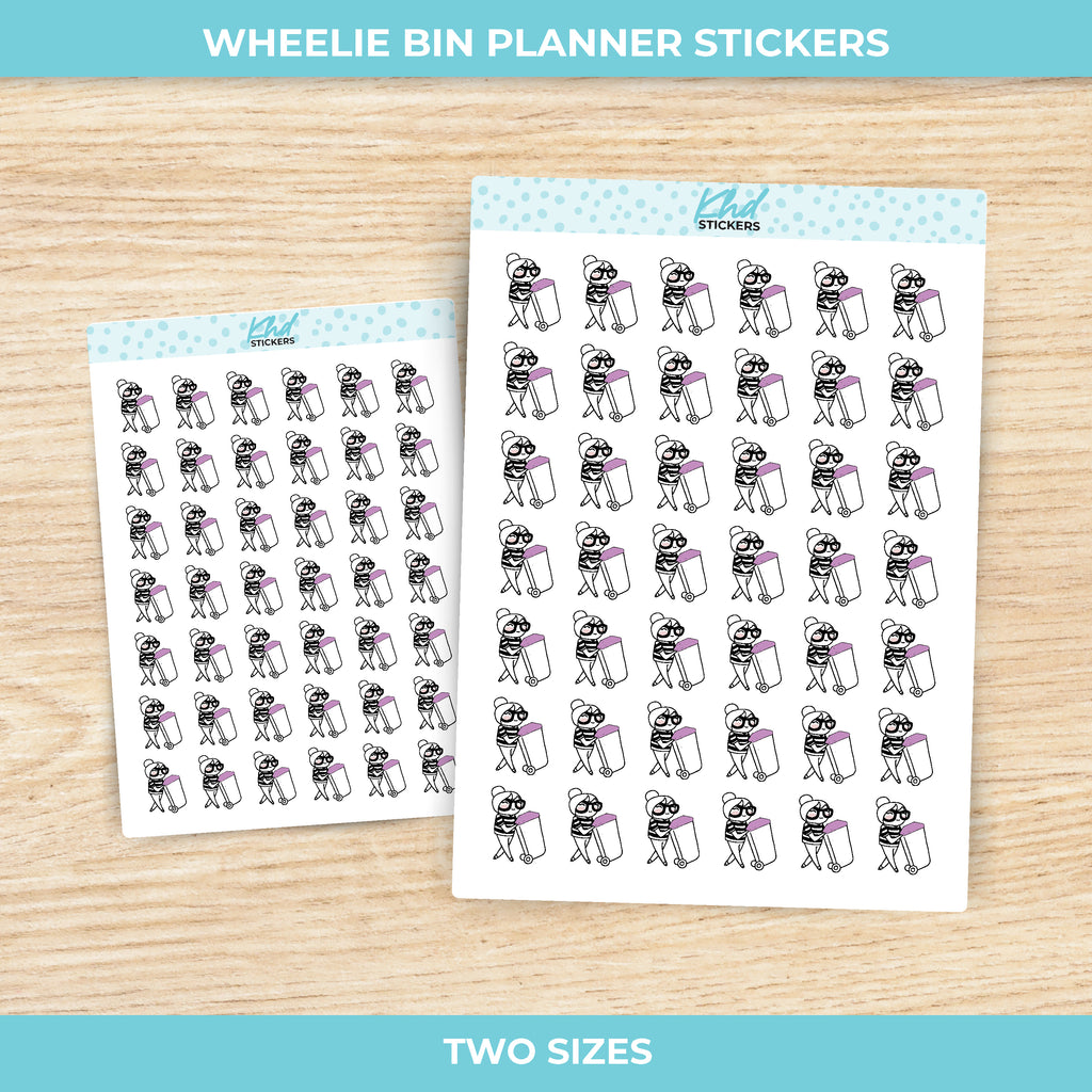 Planner Girl Wheelie Bin Stickers Small / Purple