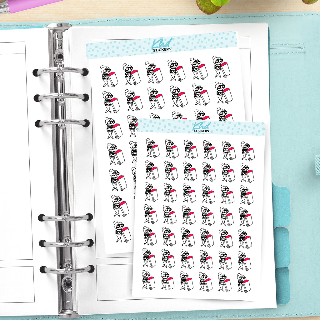 Planner Girl Wheelie Bin Stickers Small / Red