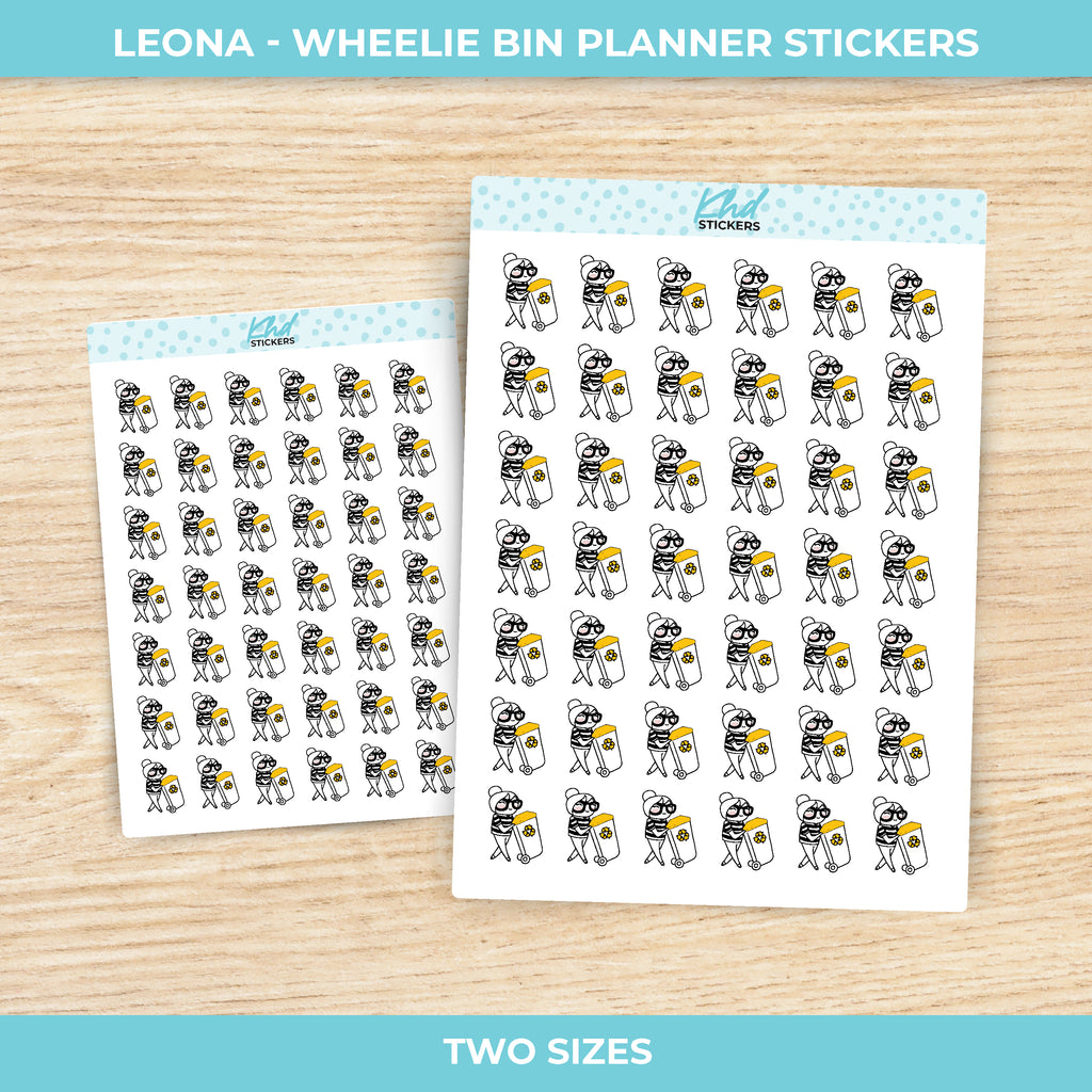 Planner Girl Wheelie Bin Stickers Small / Yellow