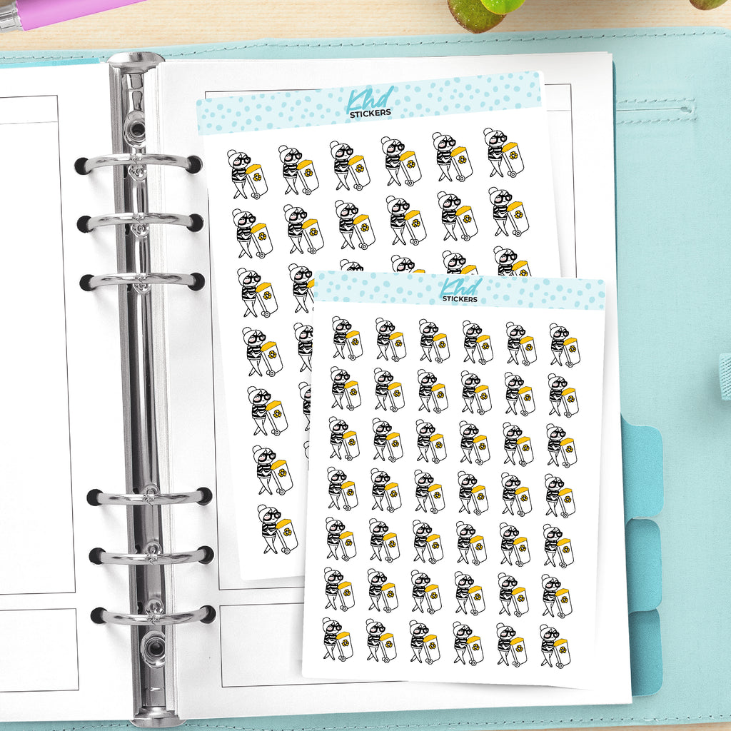 Planner Girl Wheelie Bin Stickers Small / Yellow