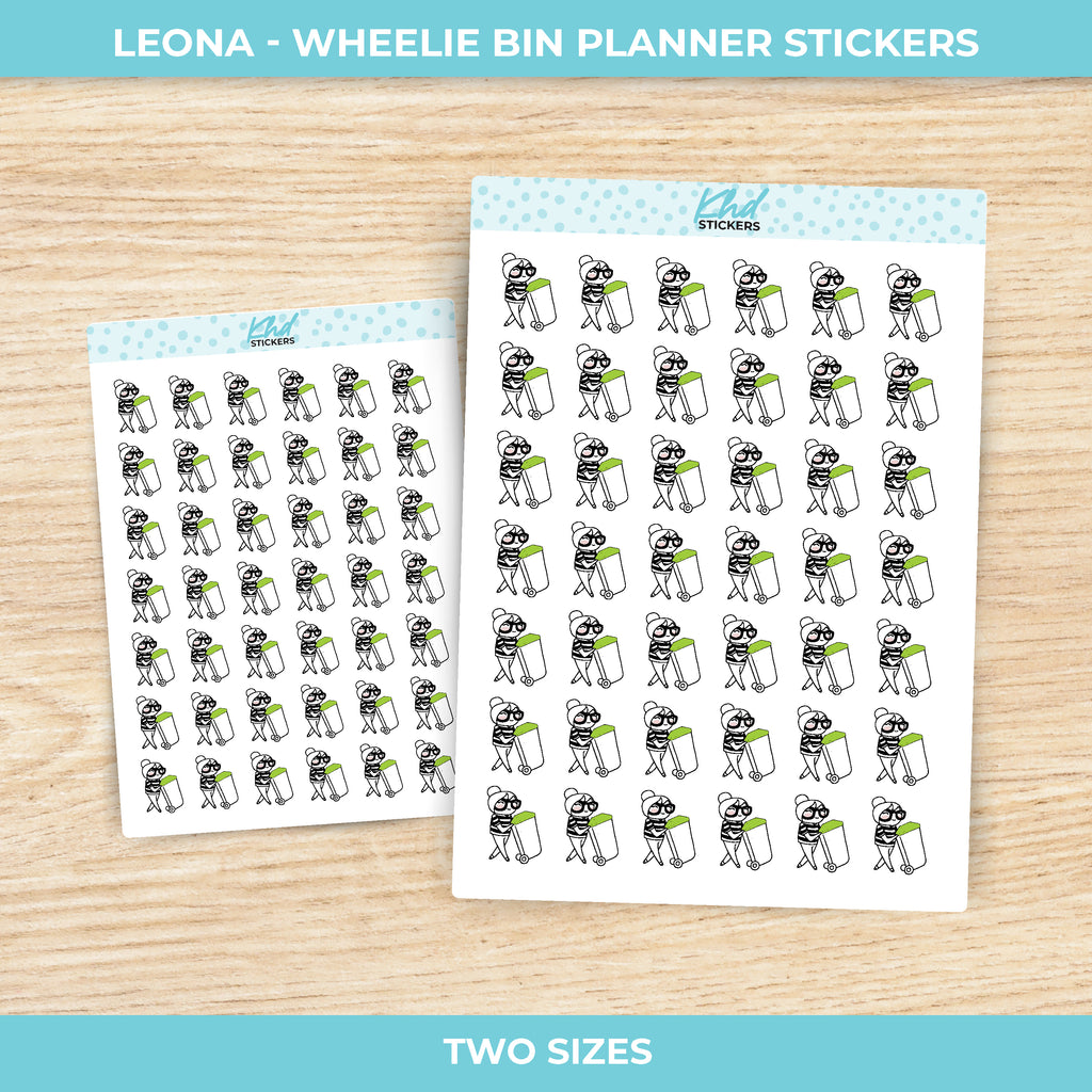 Planner Girl Wheelie Bin Stickers Small / Green