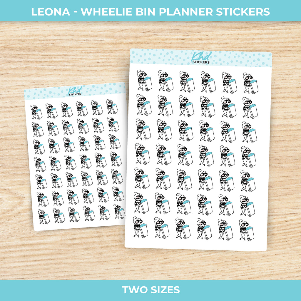 Planner Girl Wheelie Bin Stickers Small / Blue