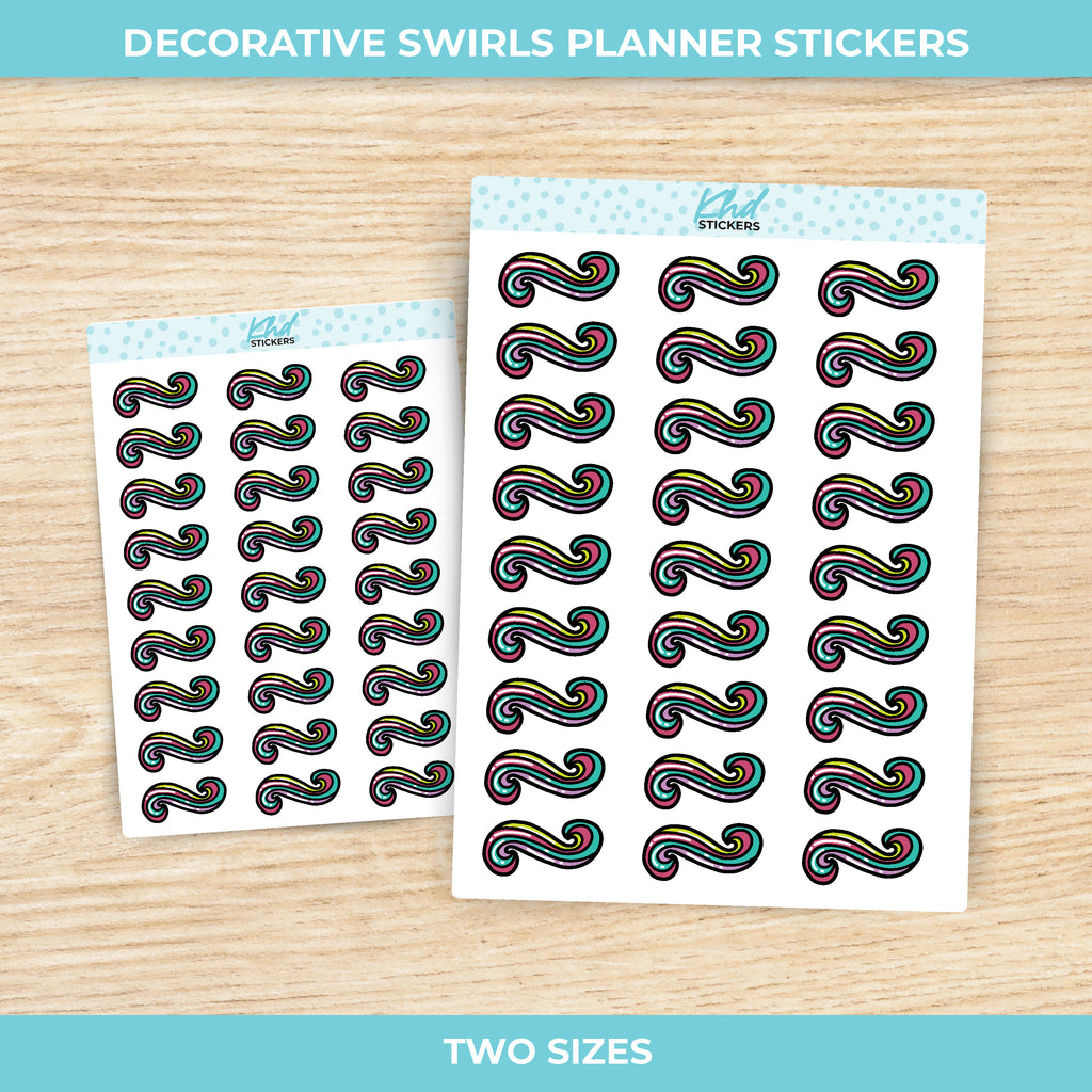 Decorative Swirl Stickers Small