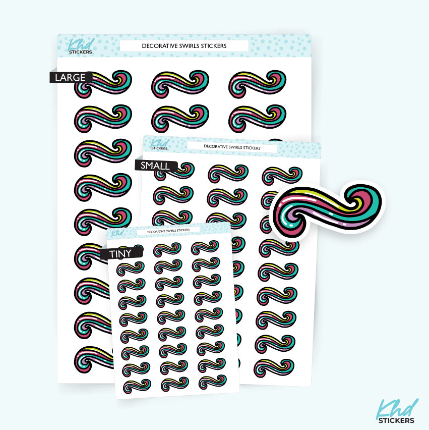 Decorative Swirl Stickers Small