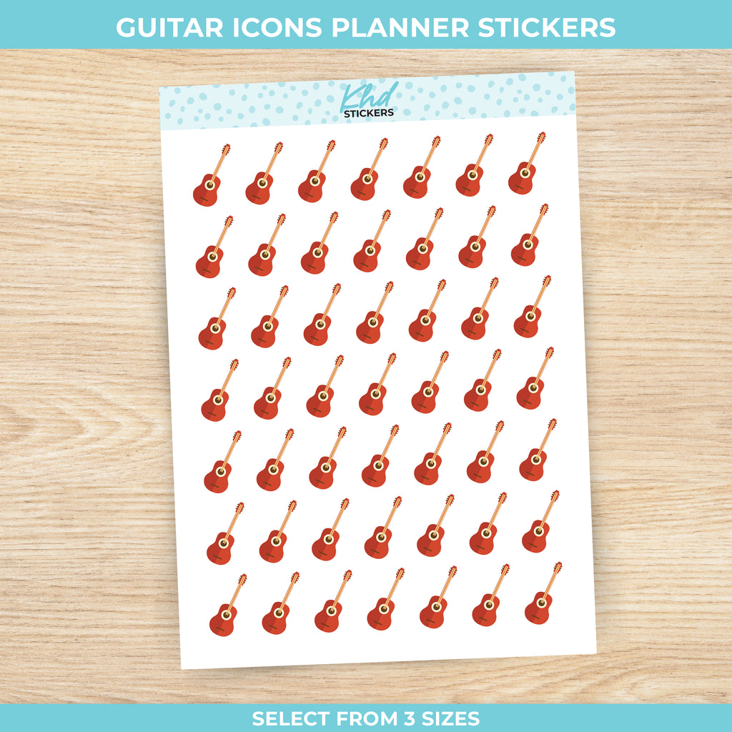 Guitar Icon Stickers Small