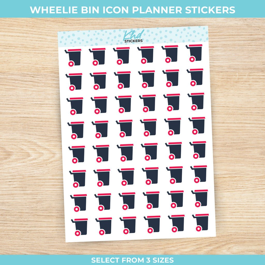 Wheelie Bin Stickers Small / Red