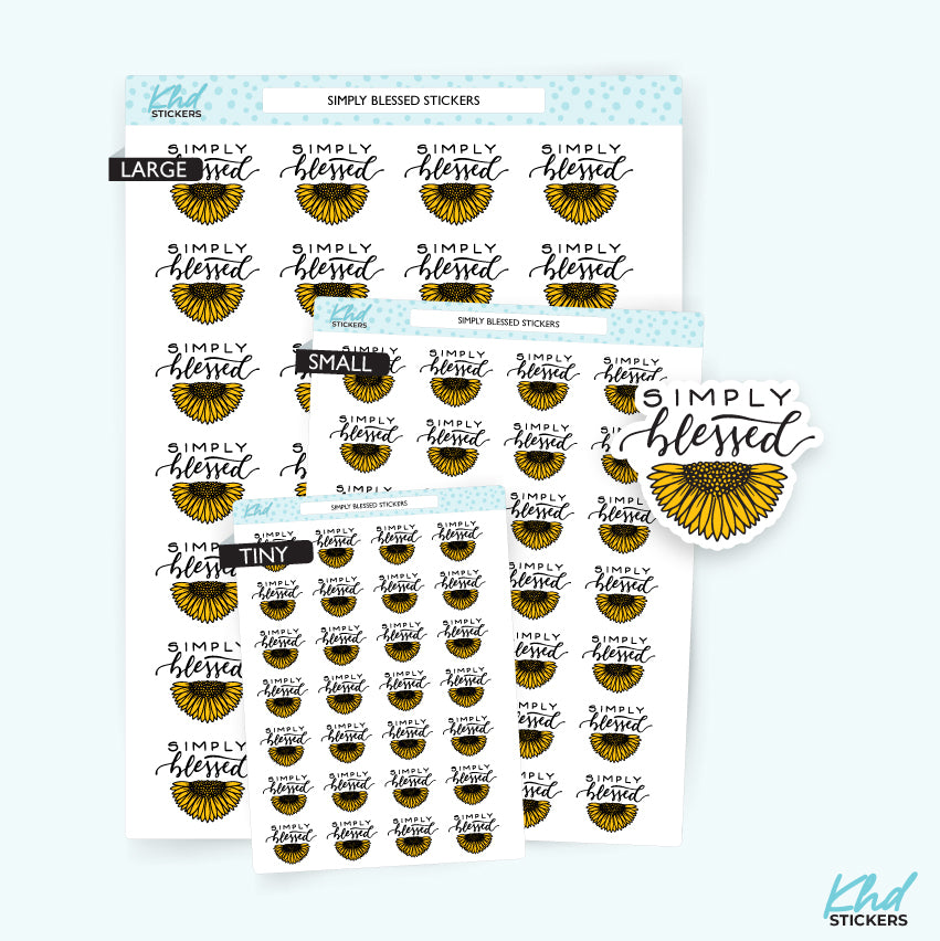 Simply Blessed Sunflower Planner Stickers Small
