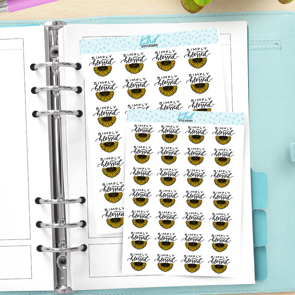 Simply Blessed Sunflower Planner Stickers Small