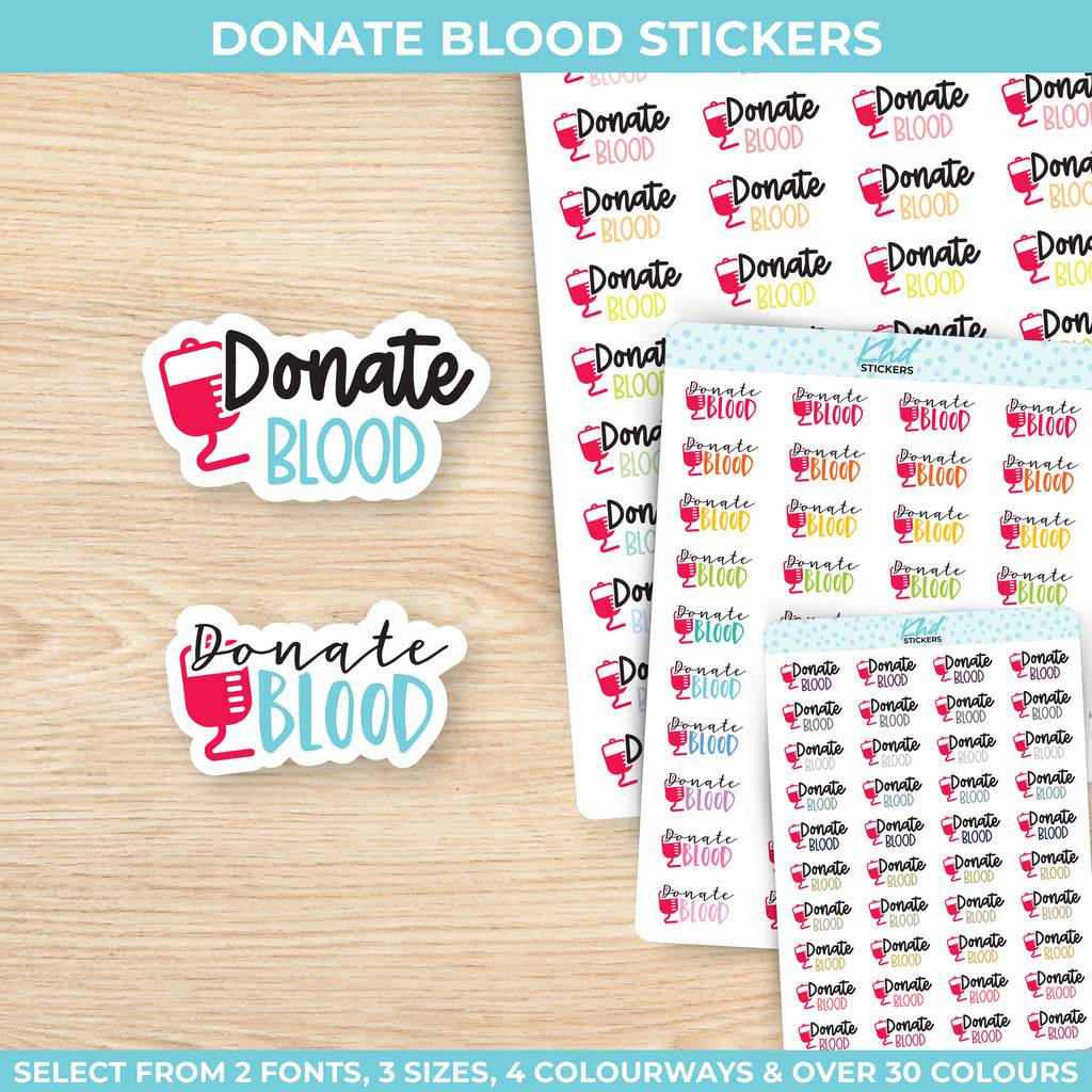 Donate Blood Stickers Small