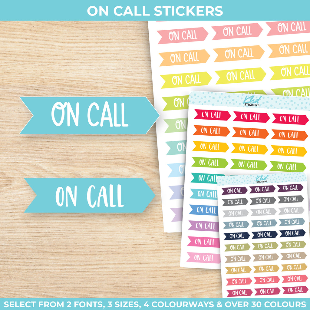 On Call Stickers Small